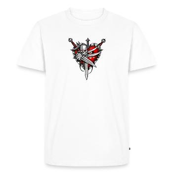 Cœur courageux - T-shirt Premium bio Homme - blanc - Devant - Nico (187cm)