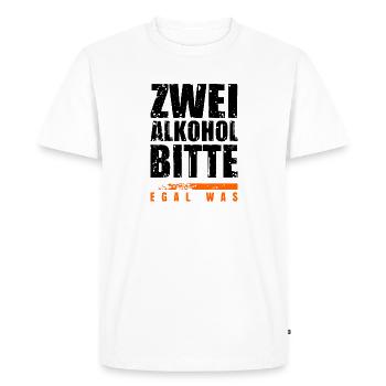 Zwei Alkohol bitte! Saufen Bier Party - Männer Premium Bio T-Shirt - Weiß - Vorne - Nico (187cm)