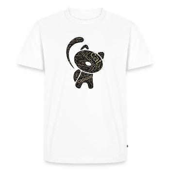 Cute Love - Maman chat - Wordcloud - Cadeau - T-shirt Premium bio Homme - blanc - Devant - Nico (187cm)