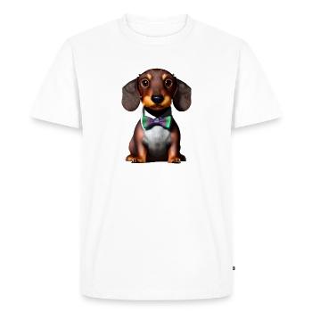 Dachshund Dogs with Suit Dachshund Puppy Dog - Men's Premium Organic T-Shirt - white - Front - Nico (187cm)