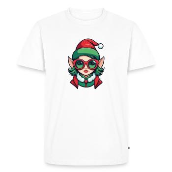 Elf Christmas Drawing - Men's Premium Organic T-Shirt - white - Front - Nico (187cm)