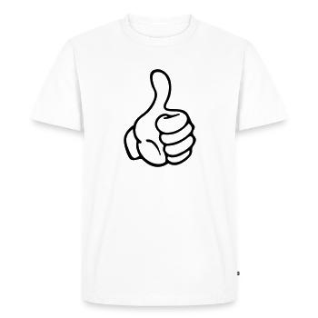main pouce comme bande dessinée - T-shirt Premium bio Homme - blanc - Devant - Nico (187cm)