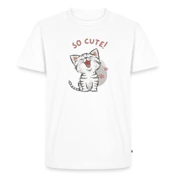 Chat - Trop mignon ! - T-shirt Premium bio Homme - blanc - Devant - Nico (187cm)