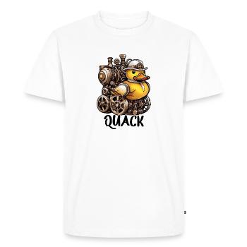 Canard en caoutchouc / Canard en caoutchouc / Eau / Baignoire - T-shirt Premium bio Homme - blanc - Devant - Nico (187cm)