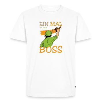 Une fois dans une vie Malboss Drôle de dicton Design - T-shirt Premium bio Homme - blanc - Devant - Nico (187cm)