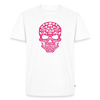 pink skull street - T-shirt Premium bio Homme - blanc - Devant - Nico (187cm)