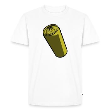 Canette de bière dorée – Black Rim - T-shirt Premium bio Homme - blanc - Devant - Nico (187cm)