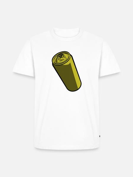 Goldene Bierdose – Schwarzer Rand - Männer Premium Bio T-Shirt - Weiß