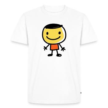 Figurine allumette heureuse - T-shirt Premium bio Homme - blanc - Devant - Nico (187cm)