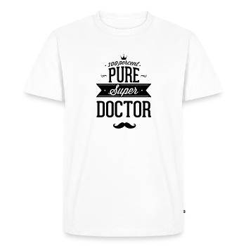 100 % médecin - T-shirt Premium bio Homme - blanc - Devant - Nico (187cm)