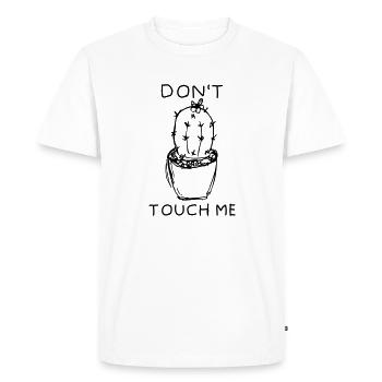 Ne me touche pas! Cactus épineux - T-shirt Premium bio Homme - blanc - Devant - Nico (187cm)