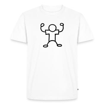 Muscles - T-shirt Premium bio Homme - blanc - Devant - Nico (187cm)