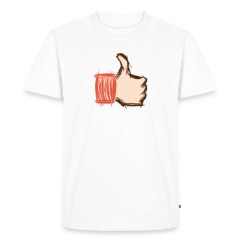 Thumbs up, thumbs down, emoji hand-drawn - Men's Premium Organic T-Shirt - white - Front - Nico (187cm)