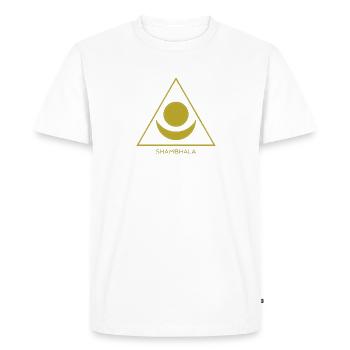 Bouddhisme tibétain - Shambhala Symbol 3 - T-shirt Premium bio Homme - blanc - Devant - Nico (187cm)