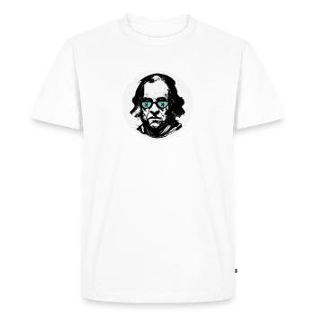 KAS Kaspa Glasses Benjamin Franklin Crypto - Men's Premium Organic T-Shirt - white - Front - Nico (187cm)