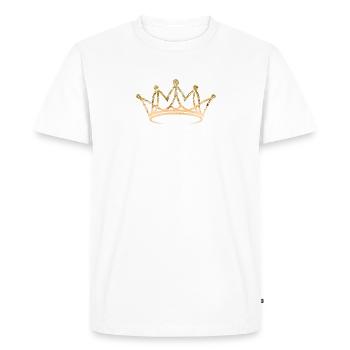 Couronne, élégante, dorée, personnalisable - T-shirt Premium bio Homme - blanc - Devant - Nico (187cm)