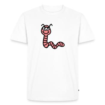 Ver de terre vilain - T-shirt Premium bio Homme - blanc - Devant - Nico (187cm)