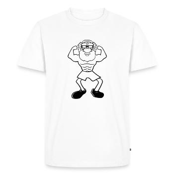 vieux grand-père grand-père corne barbe barbe bodybuilder sta - T-shirt Premium bio Homme - blanc - Devant - Nico (187cm)
