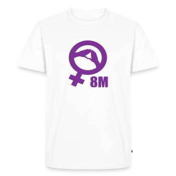 Féministe 8M - T-shirt Premium bio Homme - blanc - Devant - Nico (187cm)