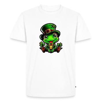 Magie des grenouilles le jour de la Saint-Patrick - T-shirt Premium bio Homme - blanc - Devant - Nico (187cm)