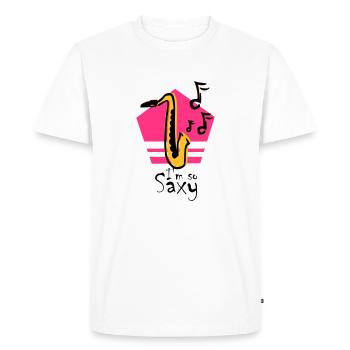 Saxophone Saxophone musique instrument cadeau idée - T-shirt Premium bio Homme - blanc - Devant - Nico (187cm)