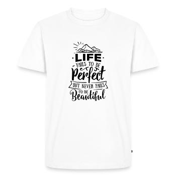 Life fails to be perfect - Men's Premium Organic T-Shirt - white - Front - Nico (187cm)