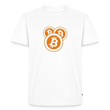 Loved and hated - Bitcoin polarizes - Men's Premium Organic T-Shirt - white - Front - Nico (187cm)
