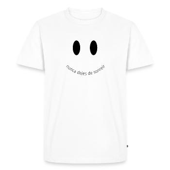 NEVER STOP SMILING - Men's Premium Organic T-Shirt - white - Front - Nico (187cm)
