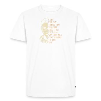 Citation inspirante de Ruth Bader - T-shirt Premium bio Homme - blanc - Devant - Nico (187cm)