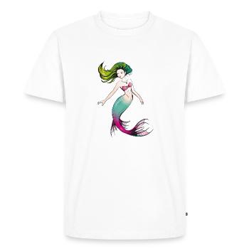 Mermaid - Men's Premium Organic T-Shirt - white - Front - Nico (187cm)