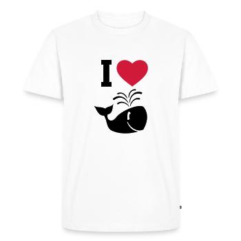 J'aime les baleines! - T-shirt Premium bio Homme - blanc - Devant - Nico (187cm)