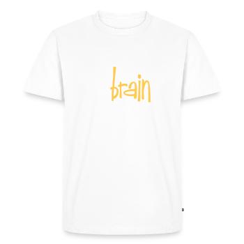 divertir mon cerveau - T-shirt Premium bio Homme - blanc - Devant - Nico (187cm)