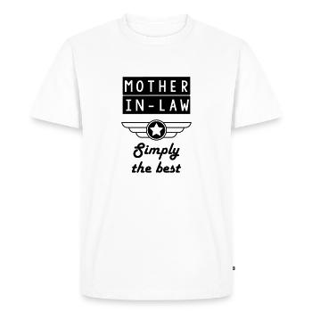 Beau-père belle-mère belle fille beau fils - T-shirt Premium bio Homme - blanc - Devant - Nico (187cm)