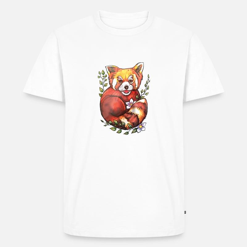 Roter Panda - Männer Premium Bio T-Shirt - Weiß