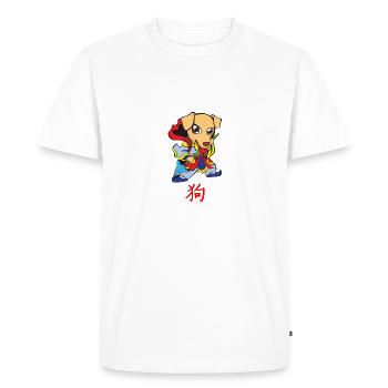 Signe astrologique chinois : Chien - T-shirt Premium bio Homme - blanc - Devant - Nico (187cm)