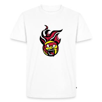volleyball waterpolo cartoon face flame - Men's Premium Organic T-Shirt - white - Front - Nico (187cm)