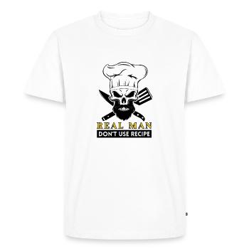 cook beard skeleton chef bearded skull chef - Men's Premium Organic T-Shirt - white - Front - Nico (187cm)