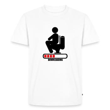 shit toilet poop downloading bar loading - Men's Premium Organic T-Shirt - white - Front - Nico (187cm)