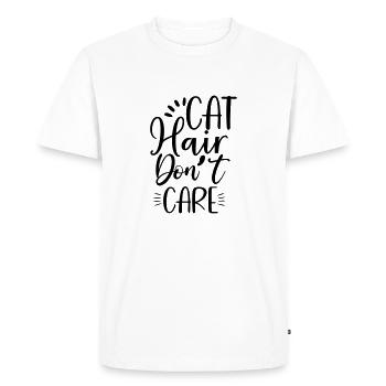 Les poils de chat ne s’en soucient pas - Les poils de chat sont géniaux - T-shirt Premium bio Homme - blanc - Devant - Nico (187cm)