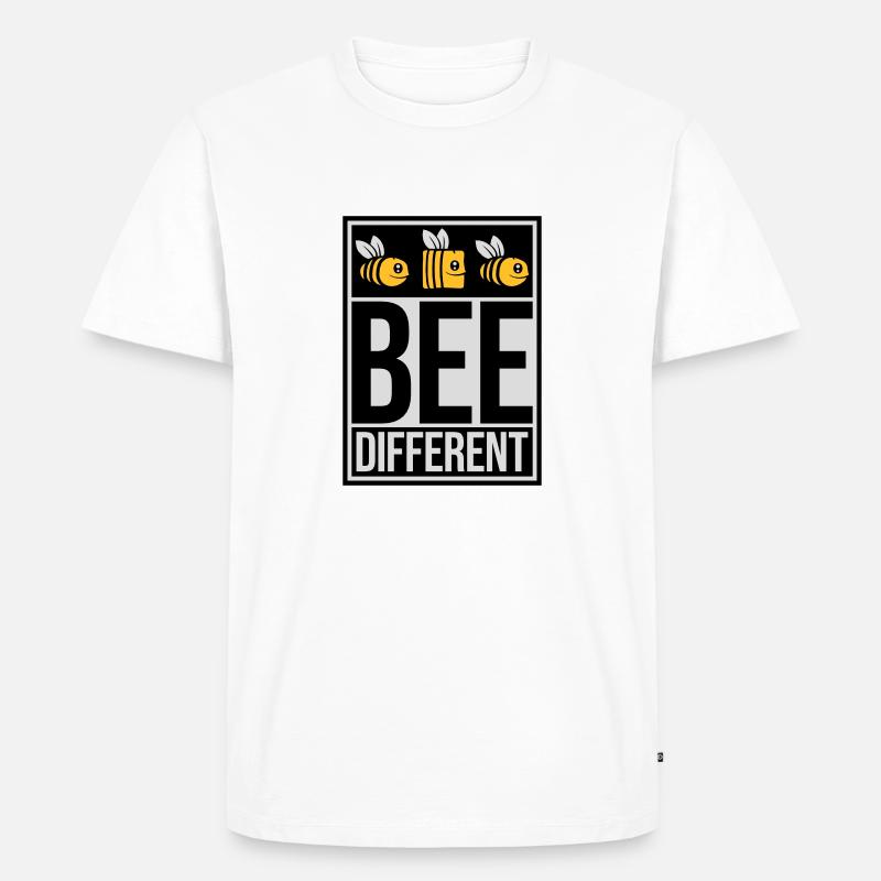 bee different Spruch Zitat - Männer Premium Bio T-Shirt - Weiß