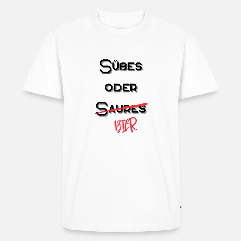 Süßes oder Saures Bier - Männer Premium Bio T-Shirt - Weiß