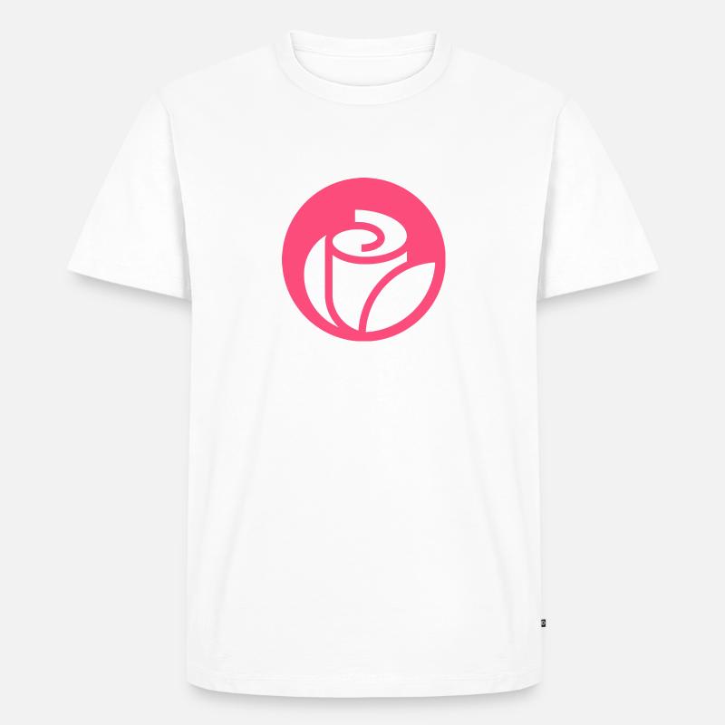 Rose - Männer Premium Bio T-Shirt - Weiß