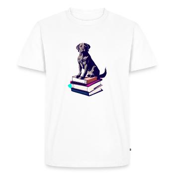 Dogs Books Labrador Book Dog Read Dog Owners - Men's Premium Organic T-Shirt - white - Front - Nico (187cm)