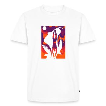 Optical illusion art psychadelic retro forms - Men's Premium Organic T-Shirt - white - Front - Nico (187cm)