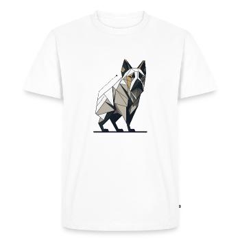 Geometric Bulldog - Men's Premium Organic T-Shirt - white - Front - Nico (187cm)