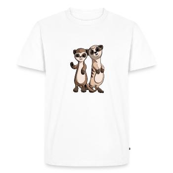 Cute meerkat cartoon characters - Men's Premium Organic T-Shirt - white - Front - Nico (187cm)