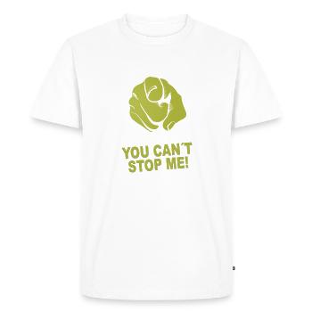 Tu ne peux pas m’arrêter - T-shirt Premium bio Homme - blanc - Devant - Nico (187cm)