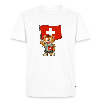 Fan Suisse / Suisse Tigre - T-shirt Premium bio Homme - blanc - Devant - Nico (187cm)