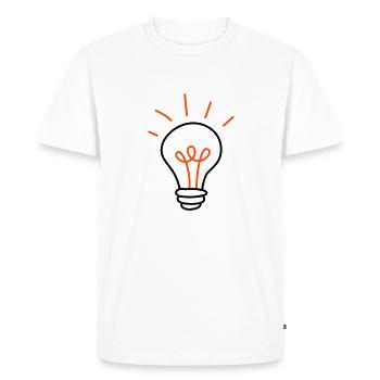 Ampoule - 2 couleurs - T-shirt Premium bio Homme - blanc - Devant - Nico (187cm)