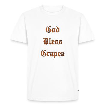 Que Dieu bénisse les raisins - T-shirt Premium bio Homme - blanc - Devant - Nico (187cm)